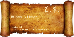 Busch Viktor névjegykártya
